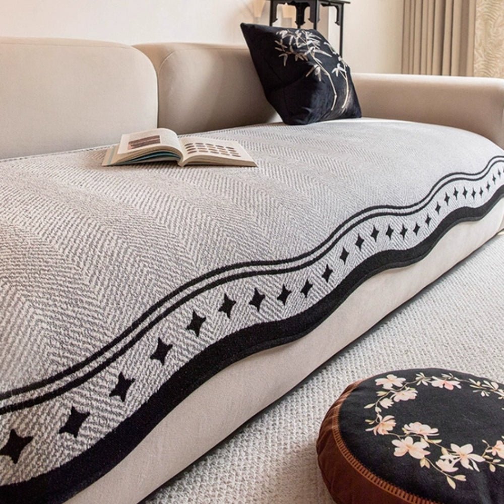 Milli Arts – Elegant Wave Design Anti - Slip Sofa Cover for a Stylish Living Space - Milli Arts