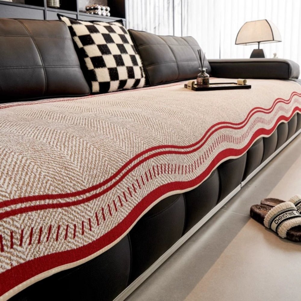 Milli Arts – Elegant Wave Design Anti - Slip Sofa Cover for a Stylish Living Space - Milli Arts