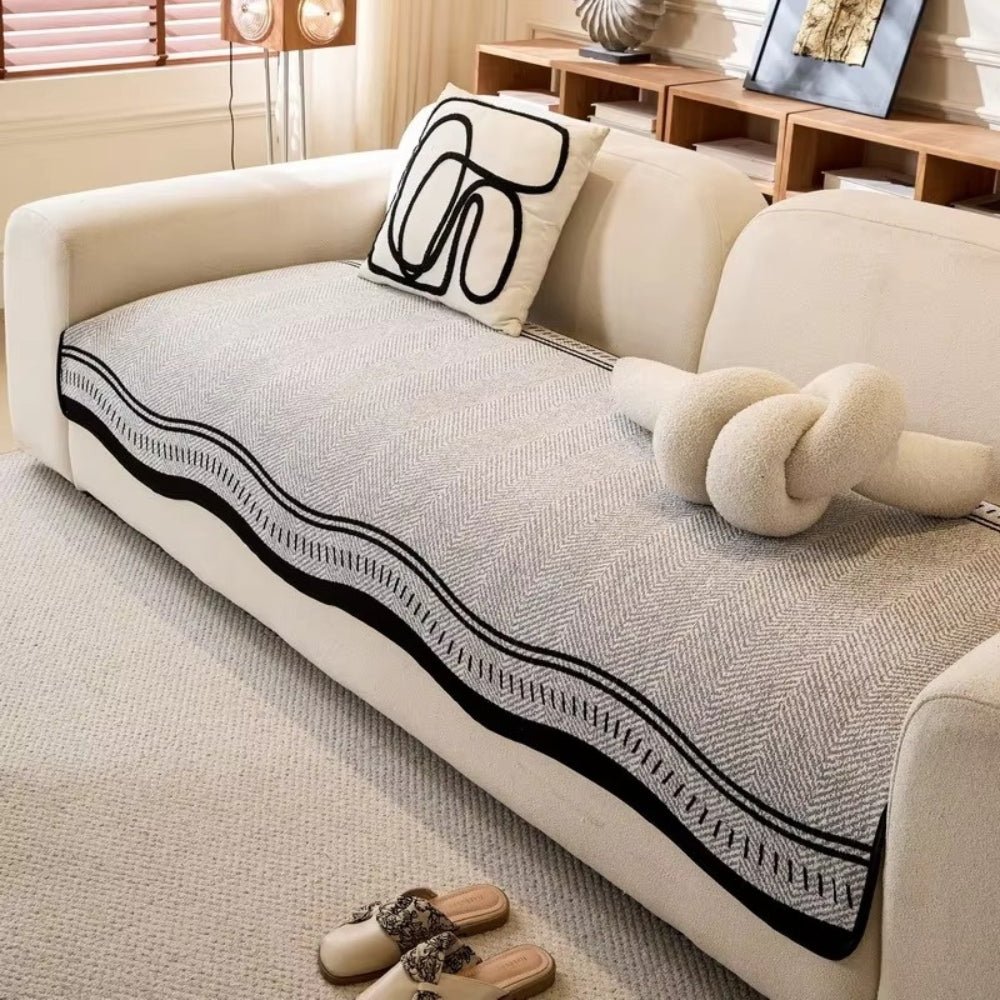 Milli Arts – Elegant Wave Design Anti - Slip Sofa Cover for a Stylish Living Space - Milli Arts