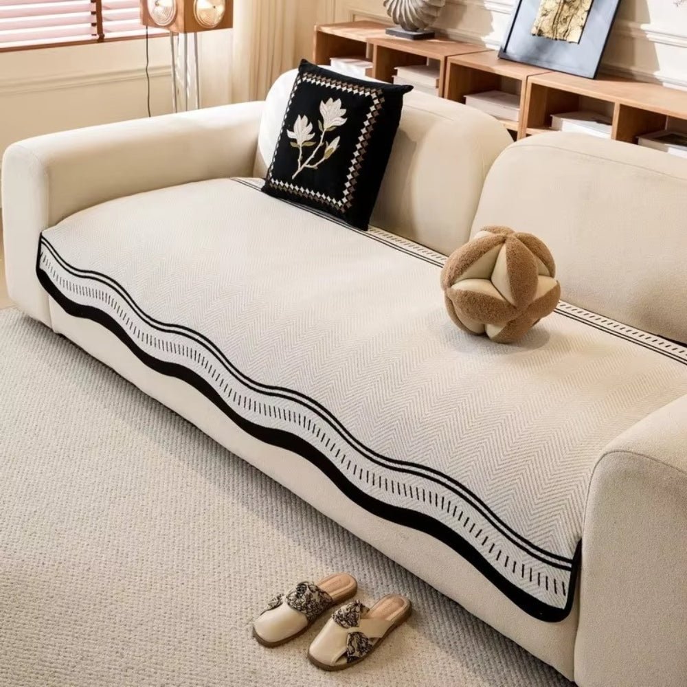 Milli Arts – Elegant Wave Design Anti - Slip Sofa Cover for a Stylish Living Space - Milli Arts