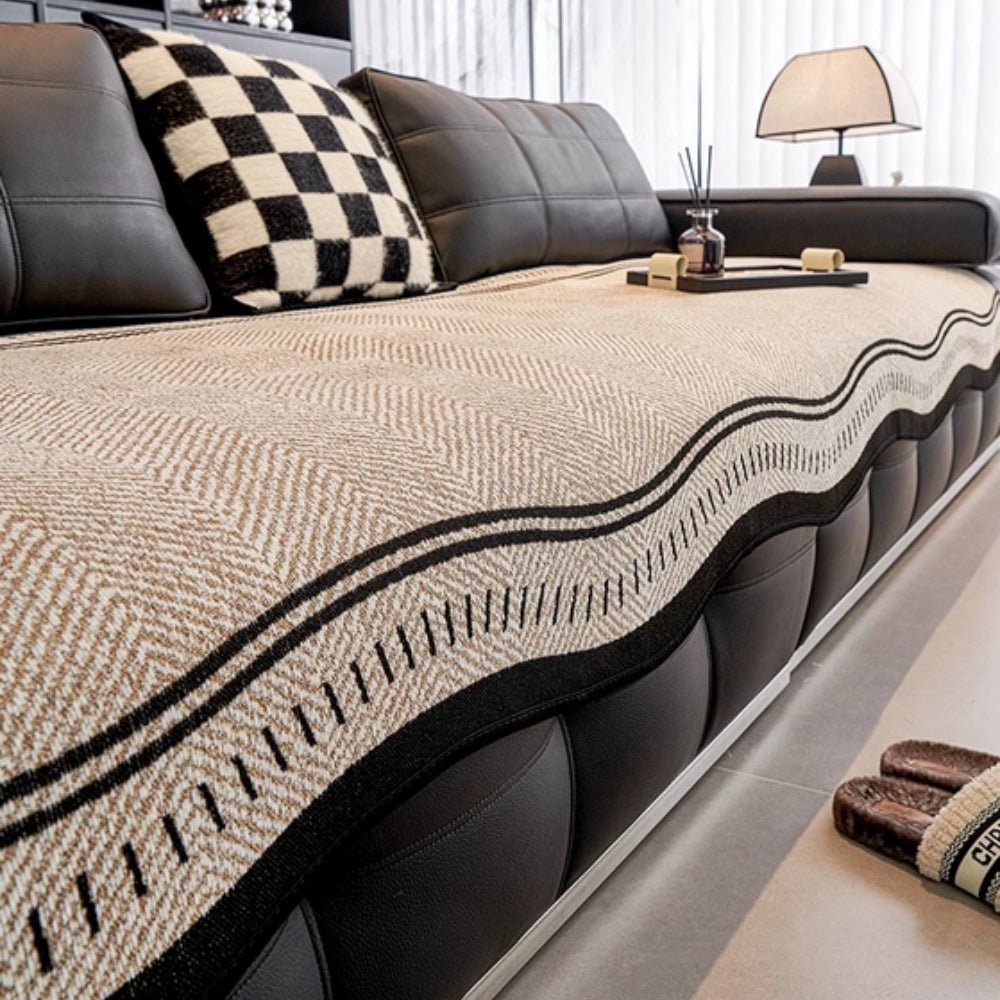 Milli Arts – Elegant Wave Design Anti - Slip Sofa Cover for a Stylish Living Space - Milli Arts