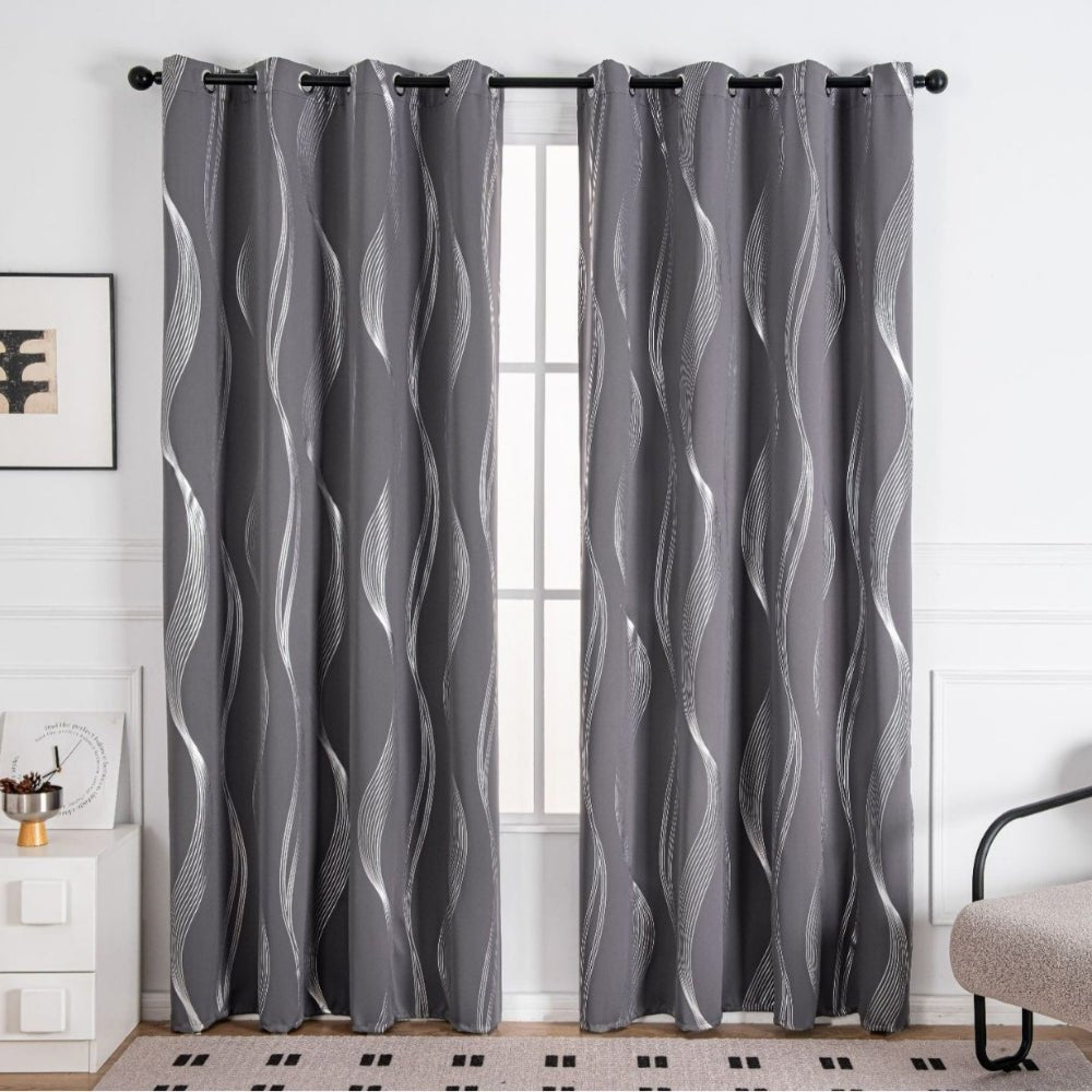 Milli Arts – Elegant Wave - Patterned Blackout Drapes in Deep Tones for a Touch of Modern Cozy Interiors - Milli Arts