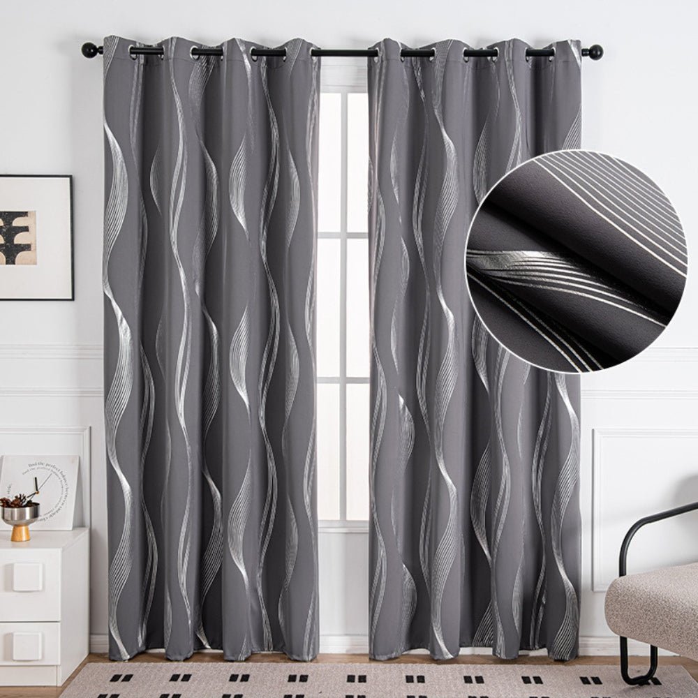 Milli Arts – Elegant Wave - Patterned Blackout Drapes in Deep Tones for a Touch of Modern Cozy Interiors - Milli Arts