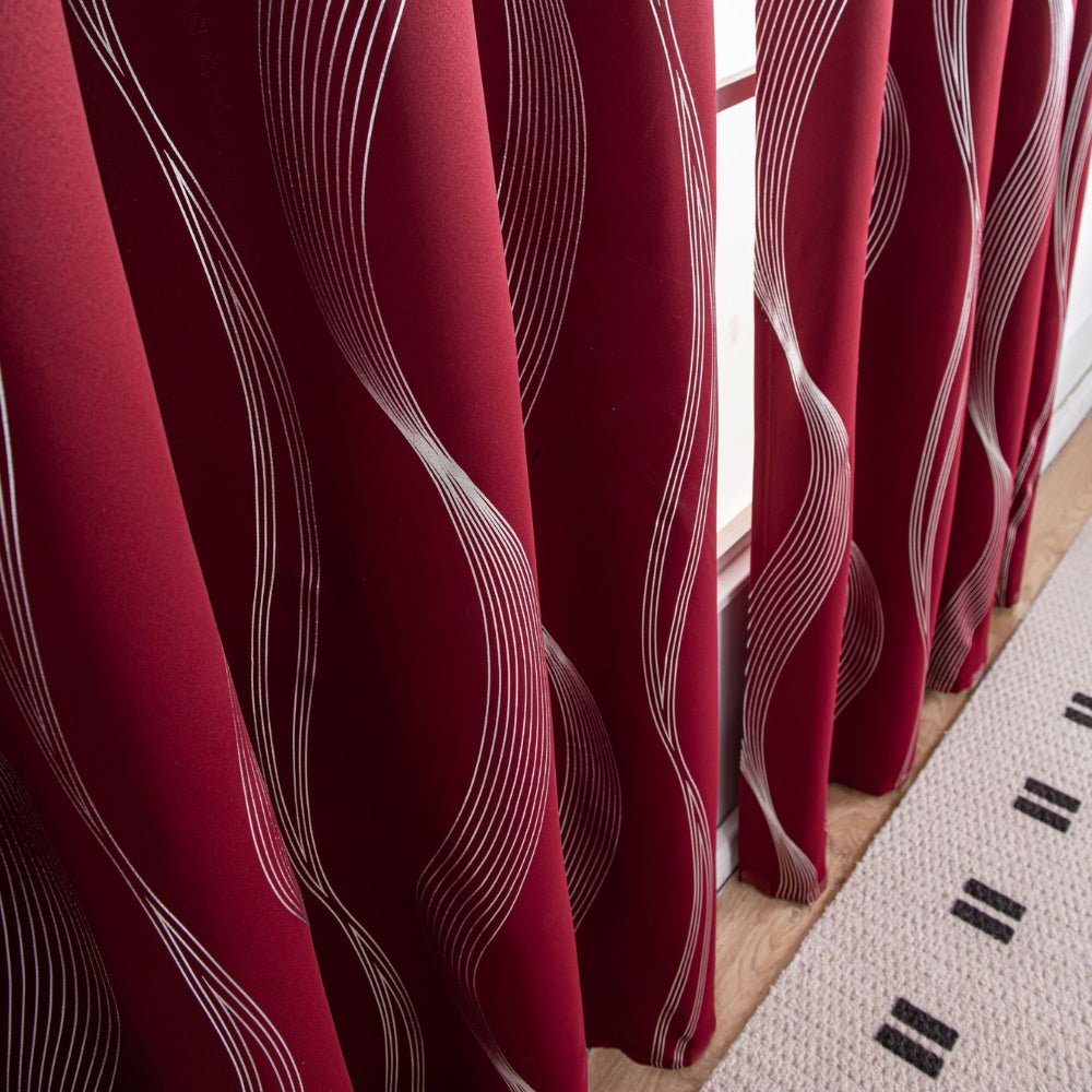 Milli Arts – Elegant Wave - Patterned Blackout Drapes in Deep Tones for a Touch of Modern Cozy Interiors - Milli Arts
