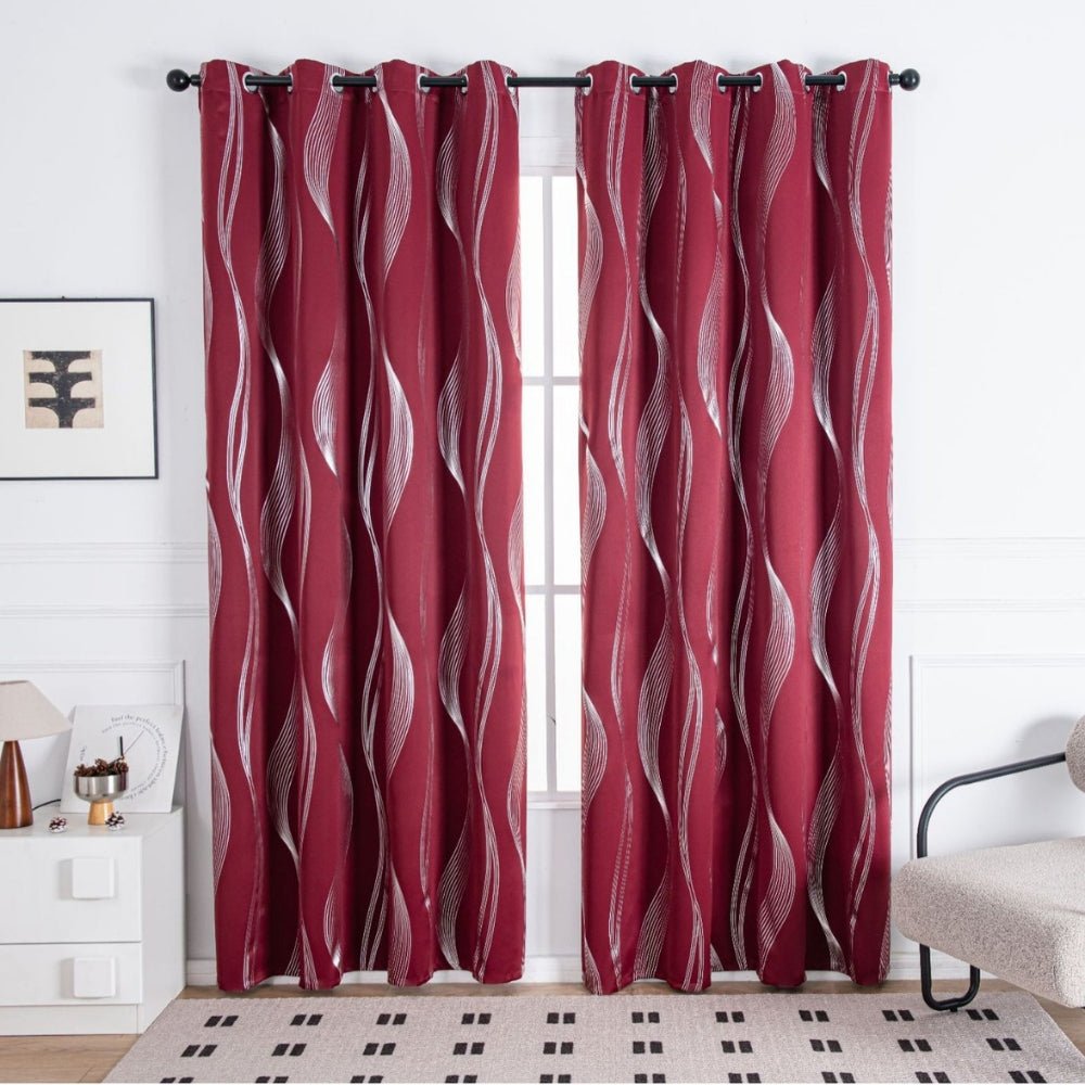 Milli Arts – Elegant Wave - Patterned Blackout Drapes in Deep Tones for a Touch of Modern Cozy Interiors - Milli Arts