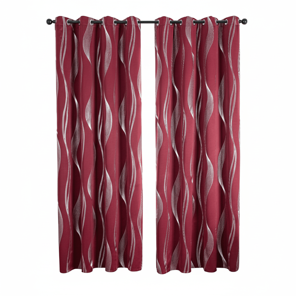 Milli Arts – Elegant Wave - Patterned Blackout Drapes in Deep Tones for a Touch of Modern Cozy Interiors - Milli Arts