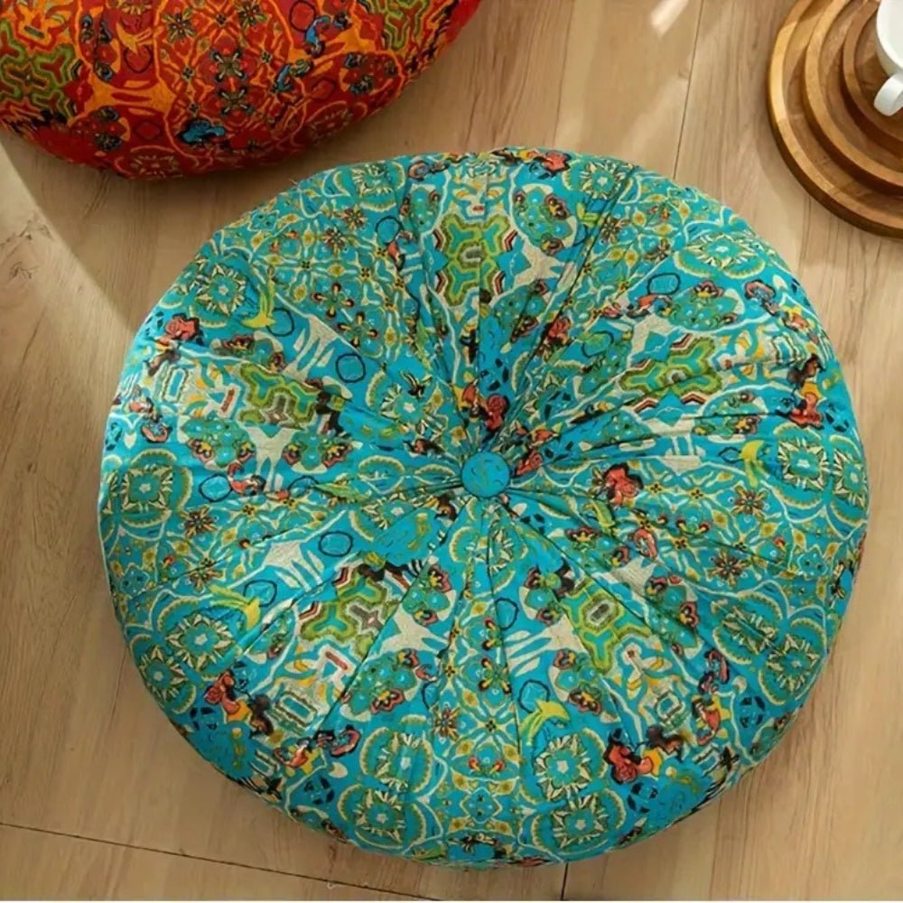 Milli Arts – Luxurious Round Velvet Meditation Cushion for Tranquil Moments - Milli Arts