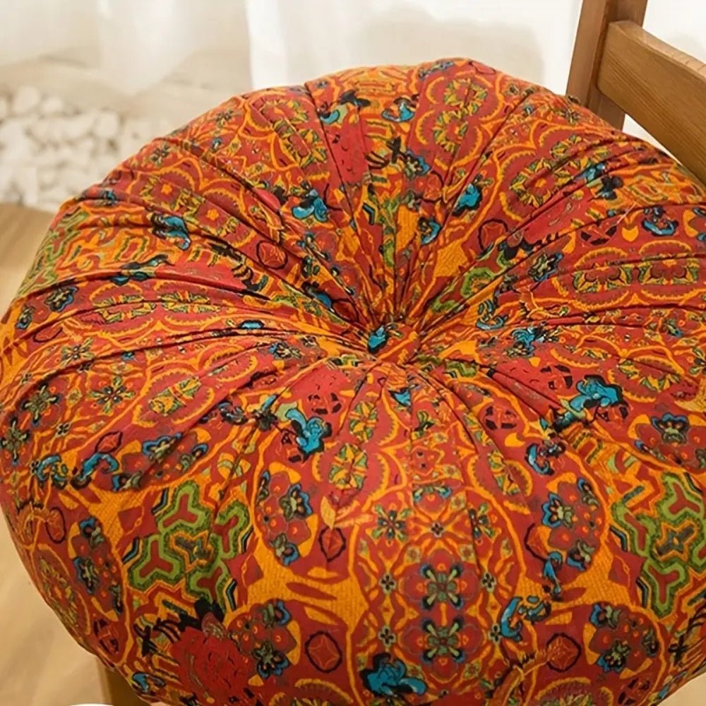 Milli Arts – Luxurious Round Velvet Meditation Cushion for Tranquil Moments - Milli Arts