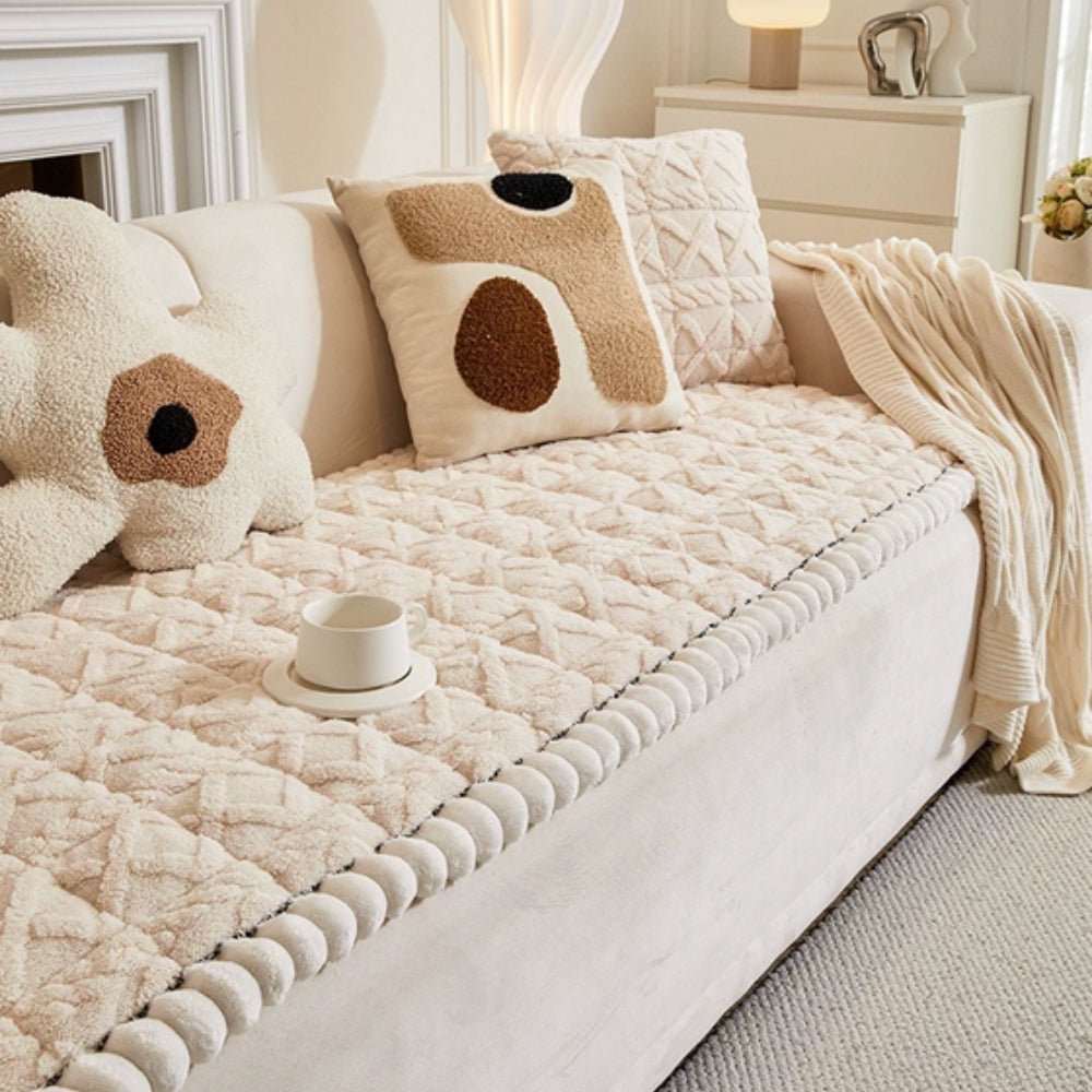 Milli Arts – Luxurious Sherpa Plush Sofa Protector for Cozy Elegance - Milli Arts