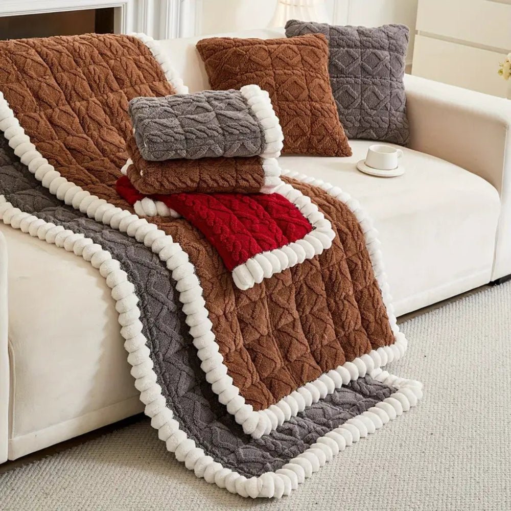 Milli Arts – Luxurious Sherpa Plush Sofa Protector for Cozy Elegance - Milli Arts