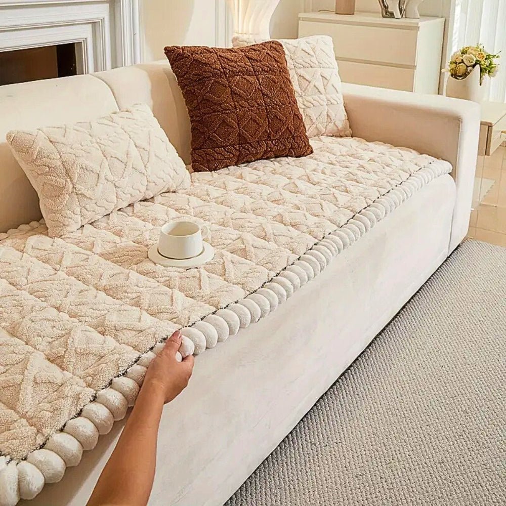 Milli Arts – Luxurious Sherpa Plush Sofa Protector for Cozy Elegance - Milli Arts