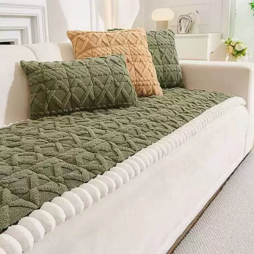 Milli Arts – Luxurious Sherpa Plush Sofa Protector for Cozy Elegance - Milli Arts