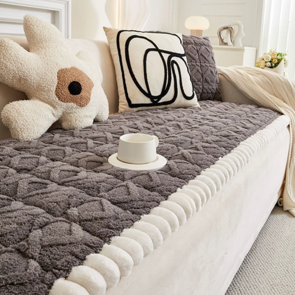 Milli Arts – Luxurious Sherpa Plush Sofa Protector for Cozy Elegance - Milli Arts