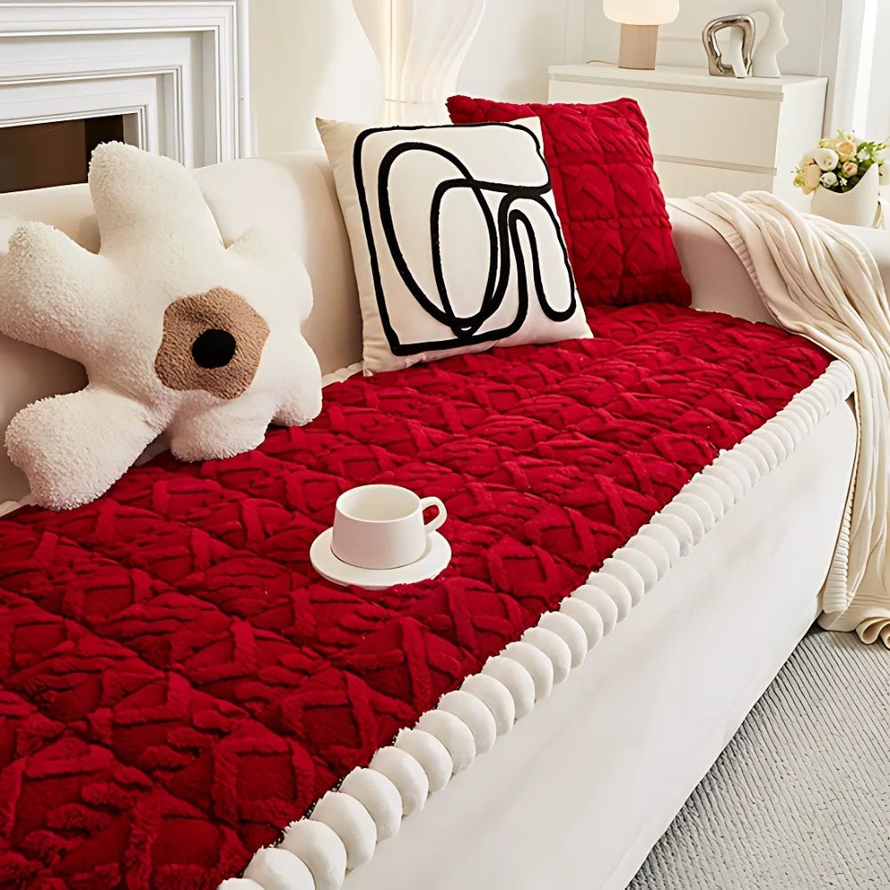 Milli Arts – Luxurious Sherpa Plush Sofa Protector for Cozy Elegance - Milli Arts