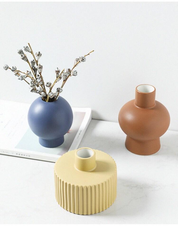 Milli Arts – Modern Pastel Ceramic Vase Set - Milli Arts