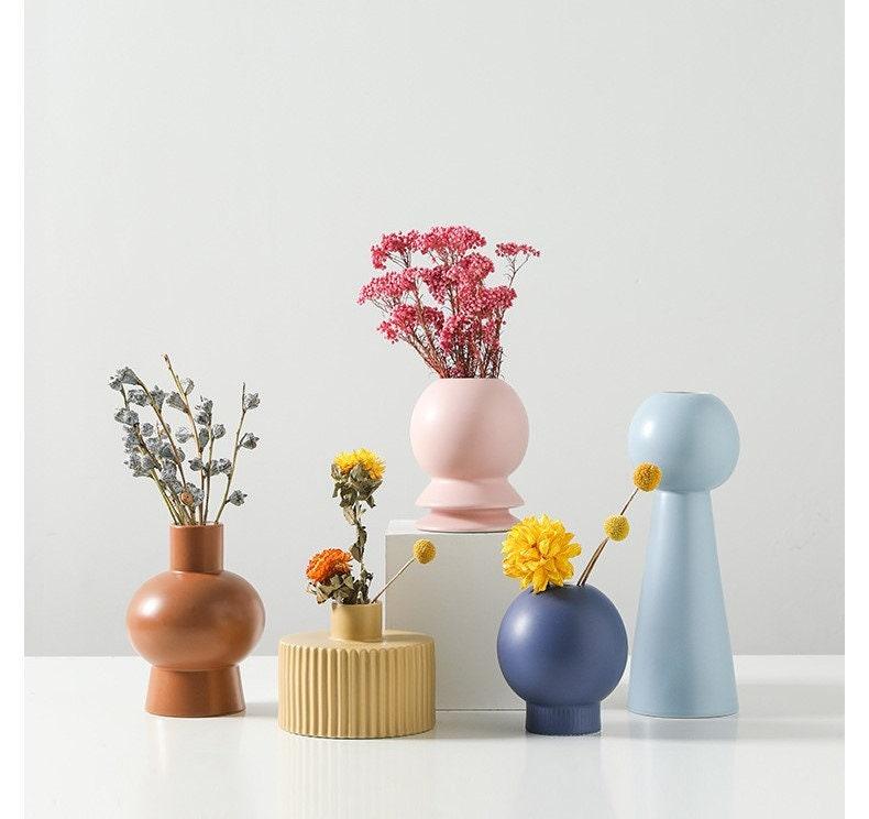 Milli Arts – Modern Pastel Ceramic Vase Set - Milli Arts